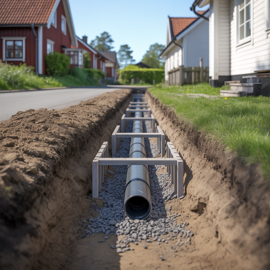 7.Sa graver du for avloppsledningar utan att orsaka sattningar