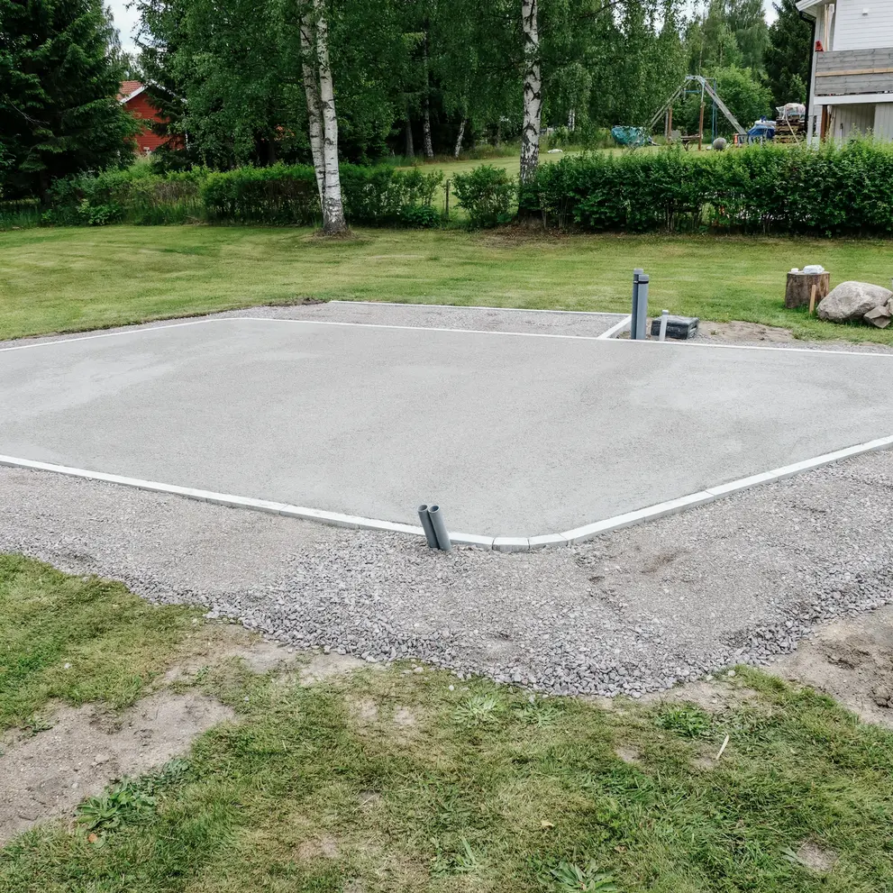 anlagga husgrund gjutning betongplatta i hoor skane